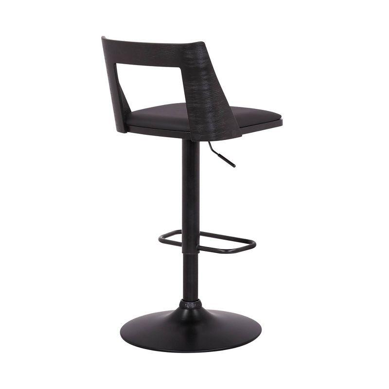 Milan Adjustable Swivel Faux Leather Metal Barstool - Armen Living