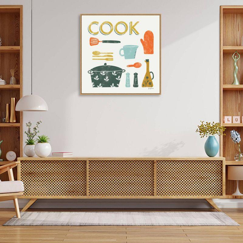 Retro Kitchen Tools Canvas Print with Polystyrene Frame