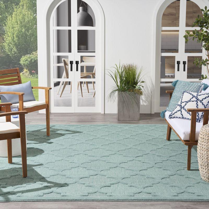 Nourison Easy Care 8' x 10' Aqua/Teal Indoor/Outdoor Rug