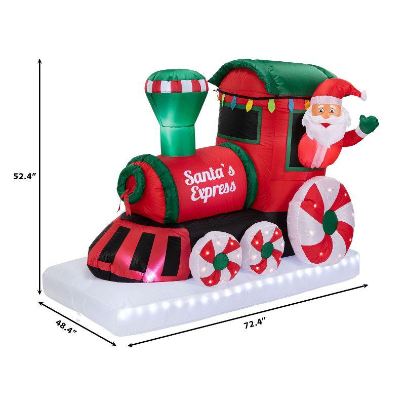 Mr. Christmas 6 ft. Red and Green Inflatable Santa's Express Train