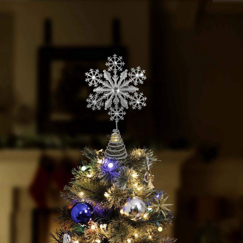 Ornativity Glitter Snowflake Tree Topper - Silver