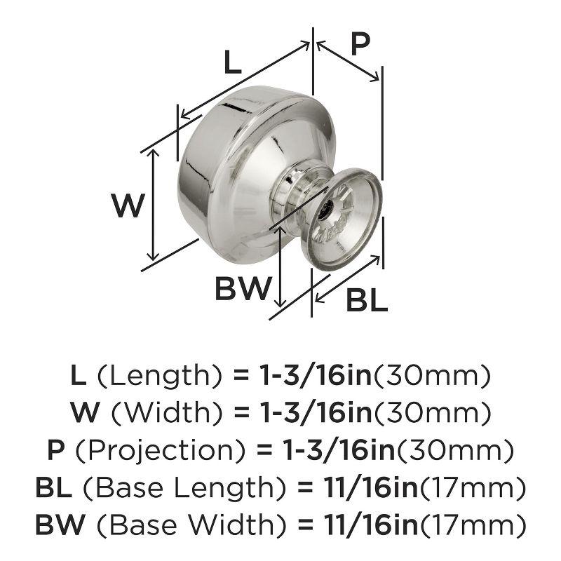 Polished Nickel Round Cabinet Knob with Mounting Hardware