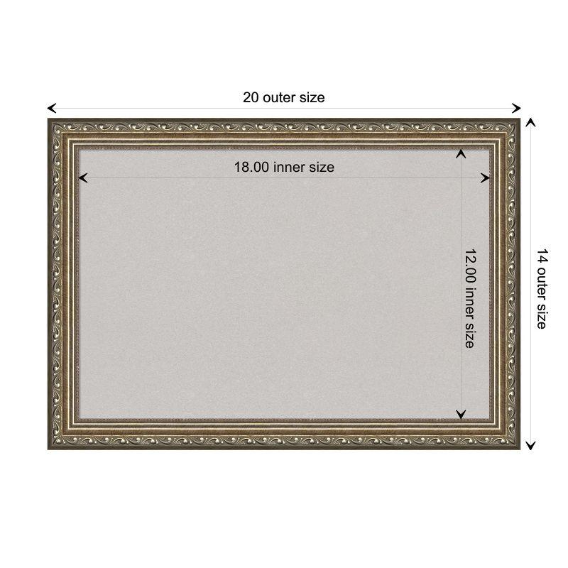 Amanti Art Parisian Silver Wood Framed Corkboard, Grey Cork