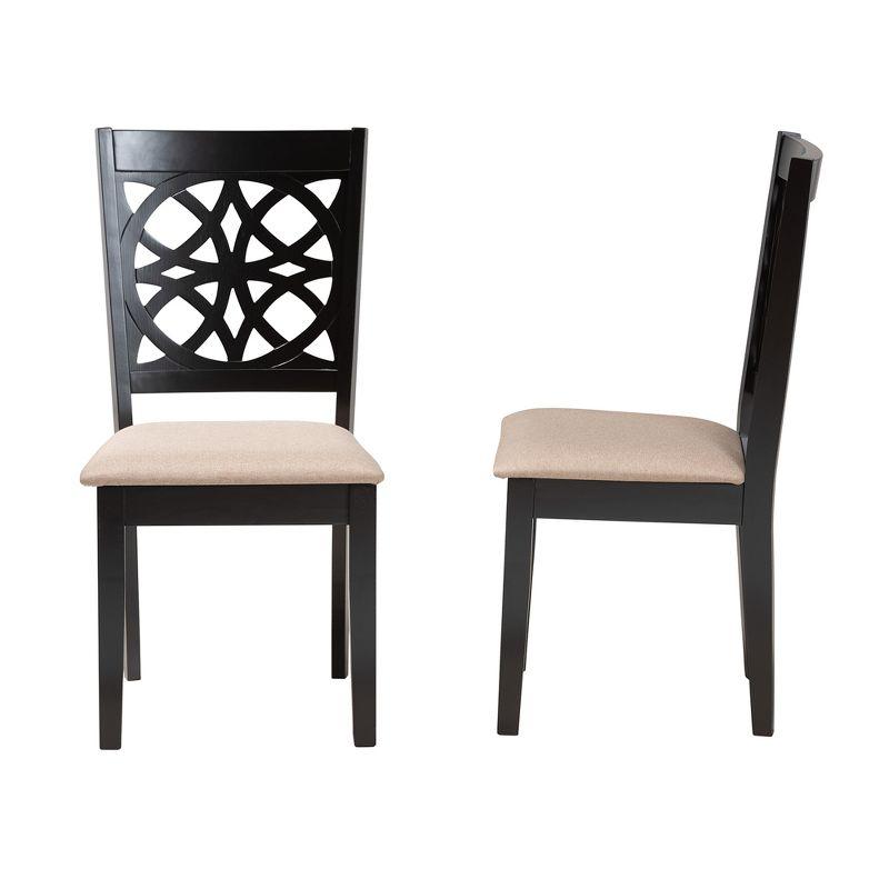 Baxton Studio Abigail Modern Fabric Wood Dining Chair Set