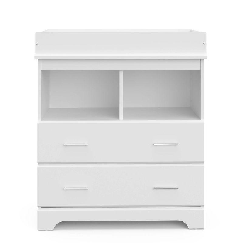 Storkcraft Brookside 2-Drawer Dresser with Changing Topper and Interlocking Drawers