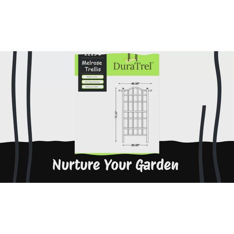 Dura-Trel Inc Dura-Trel Melrose 35 x 75 Inch Vinyl Outdoor Garden Patio Plant Trellis, White