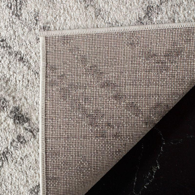 Gray Diamond Pattern Synthetic Area Rug