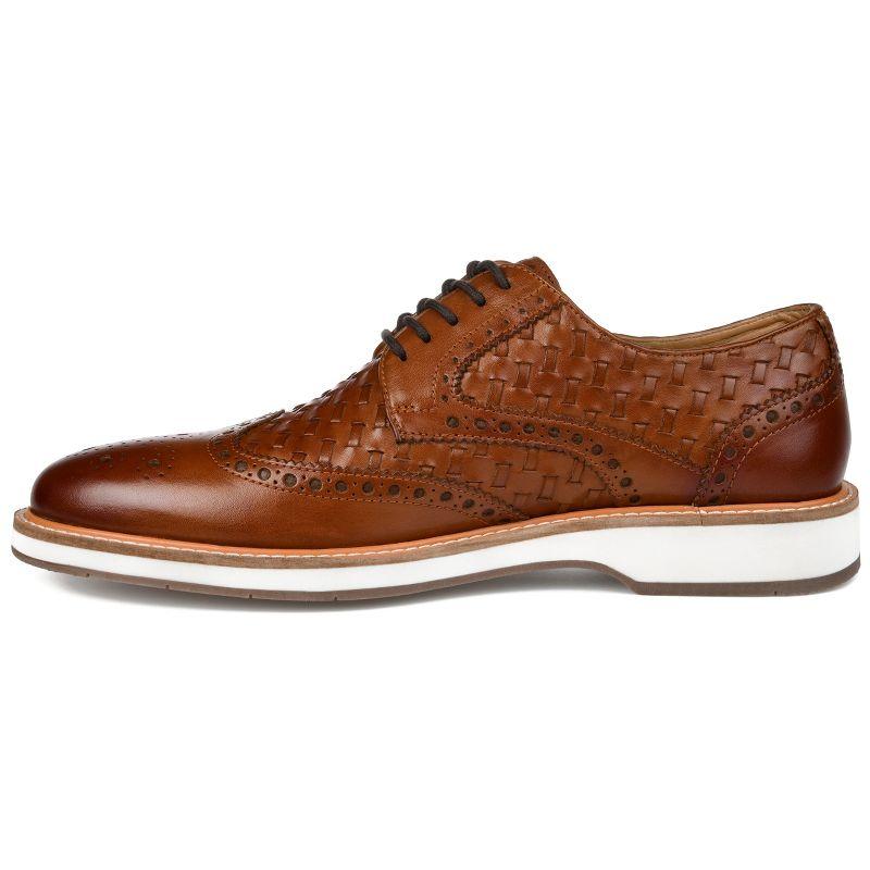 Thomas & Vine Medium and Wide Width Mens Radcliff Tru Comfort Foam Lace-up Woven Wingtip Derby, Cognac 9W