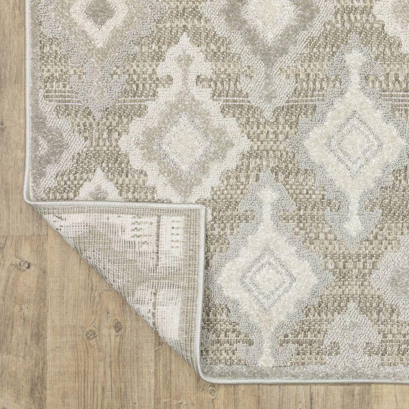 Captiv8e Designs 7'10"x10'10" Tiana Global Medallions Beige/Gray Area Rug
