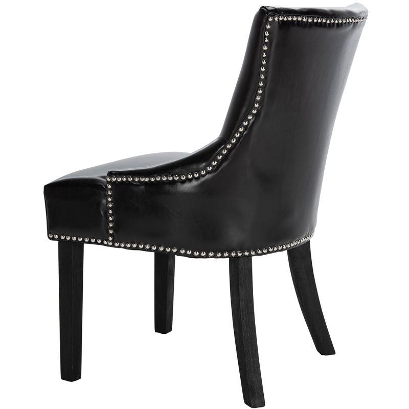 Lotus Kd 19" H Dining Chair With Nail Head Trim (Set of 2) - MCR4700 - Black - Safavieh Couture
