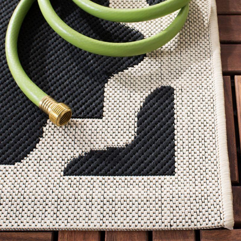 Courtyard CY6913 Power Loomed Indoor and Outdoor Area Rug - Black/Beige - 8'x11' - Safavieh