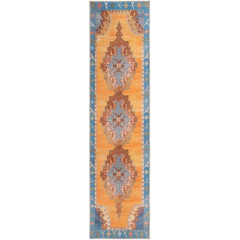 Machine Woven Chenille Area Rug in Orange