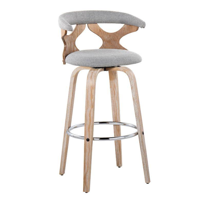 Set of 2 Gardenia Barstools White Wash/Light Gray - LumiSource: Upholstered, Swivel, Foam-Filled, Contemporary Design