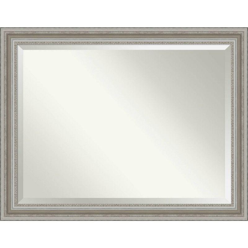 46" x 36" Parlor Framed Wall Mirror Silver - Amanti Art: Modern Beveled, No Assembly Required