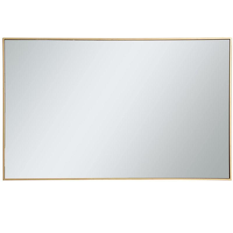 Elegant Lighting Metal frame rectangle mirror 30 inch in Brass