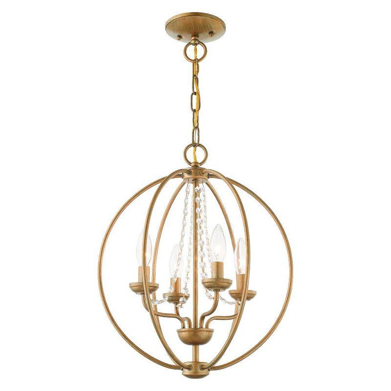 Livex Lighting Arabella 4 - Light Chandelier in  Antique Gold Leaf