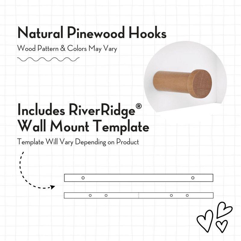 RiverRidge Home RiverRidge Kids Catch-All Wall Bookshelf with 2 Toy Storage Cubbies and 3 Wooden Hooks for Playroom, Nursery, and Reading Nook - White