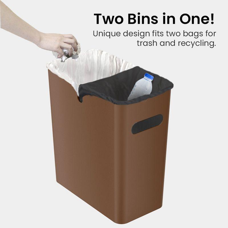 iTouchless SlimGiant Wastebasket 4.2 Gallon Brown