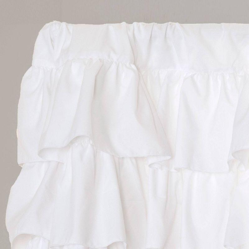 White Ruffled Polyester Rod Pocket Window Valance