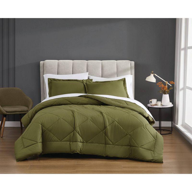 Olive Green Twin Cotton Down Alternative Comforter Set