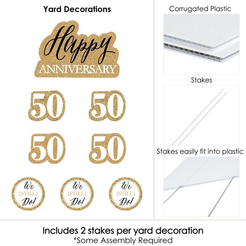 Big Dot of Happiness We Still Do - 50th Wedding Anniversary - Yard Sign & Outdoor Lawn Decorations - Anniversary Party Yard Signs - Set of 8