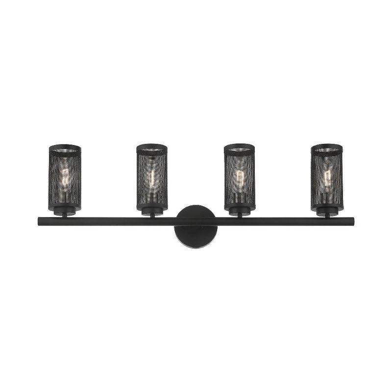 Industro Sleek 4-Light Black and Brushed Nickel Outdoor Vanity Sconce