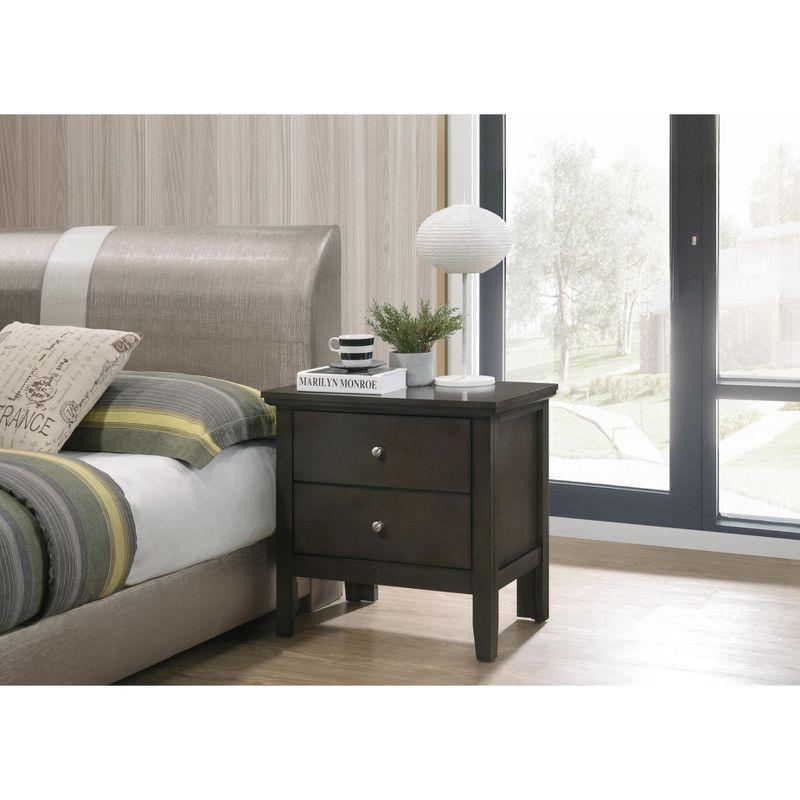 Primo Classic Gray 2-Drawer Nightstand with Nickel Handles