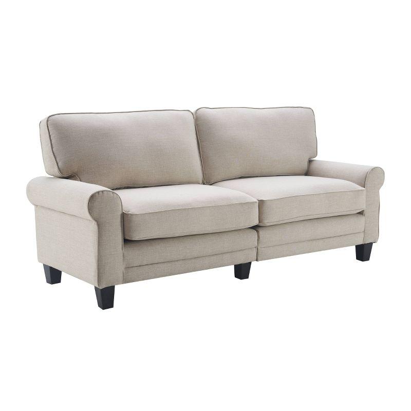 Serta Copenhagen 78" Sofa Couch for Two People with Pillowed Back Cushions and Rounded Arms