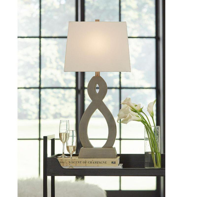 Signature Design by Ashley Donancy Contemporary 29.25" Polyresin Table Lamp, Set of 2, Champagne Goldtone Finish