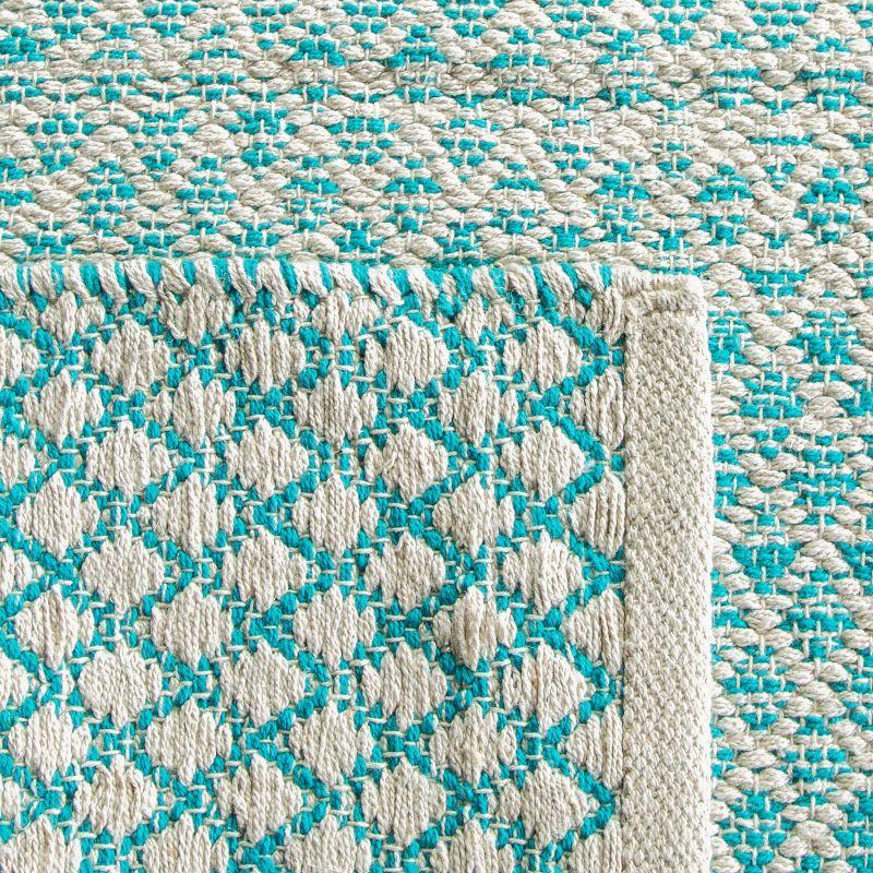 Montauk MTK601 Hand Woven Indoor Accent Rug - Turquoise/Ivory - 4'x4' - Safavieh