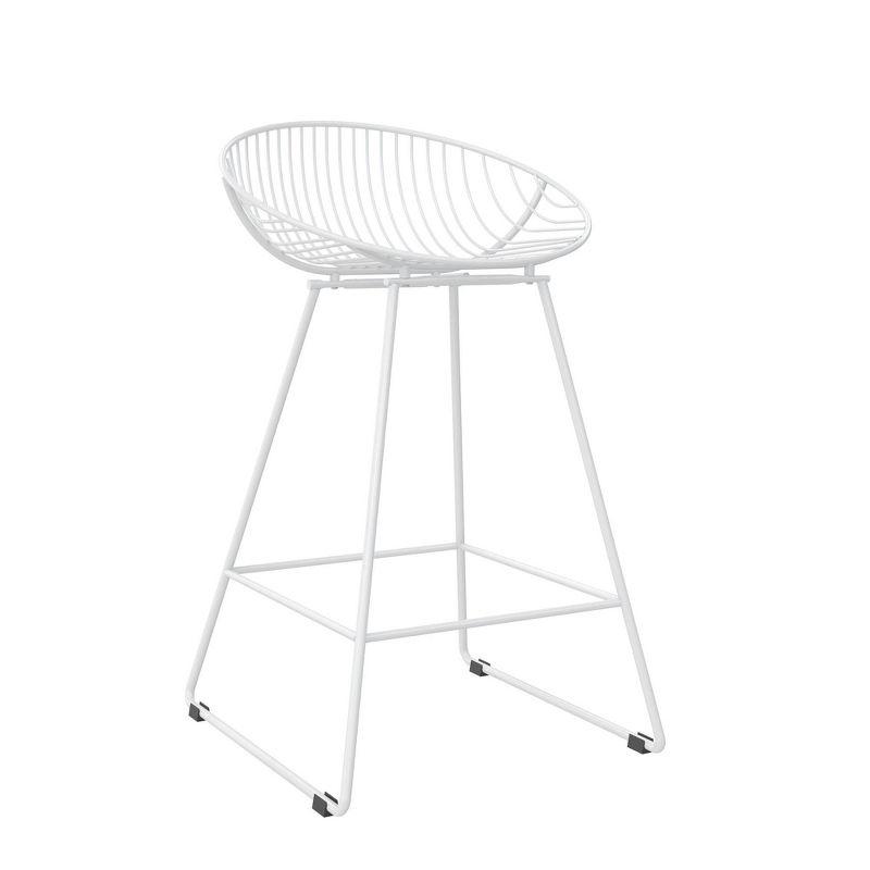 Ellis 25" White Solid Steel Modern Counter Bar Stool