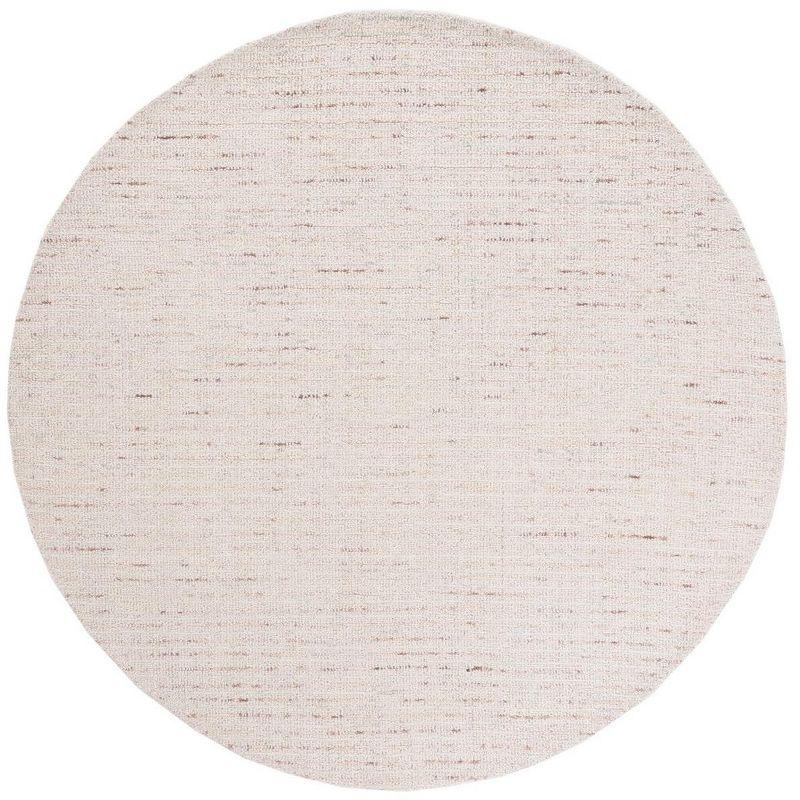 Abstract ABT468 Handmade Indoor Area Rug - Ivory/Brown - 6' Round - Safavieh