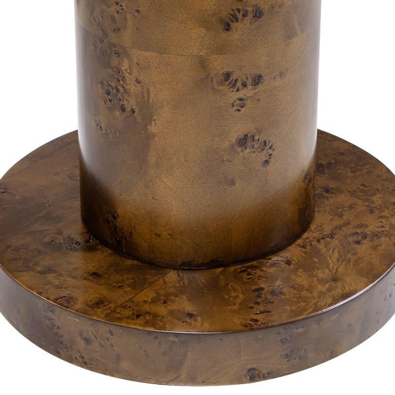 Jennifer Taylor Home Bolin 18" Round Pillar Burl Accent Side Table, Walnut Brown Burl Wood