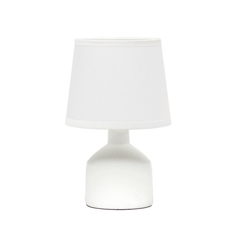 Off-White Ceramic Mini Table Lamp with Fabric Shade