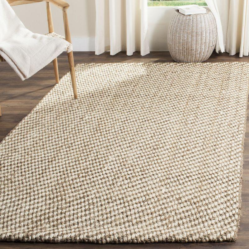 Hand-Knotted Natural Fiber Rectangular Area Rug - 6' x 9'