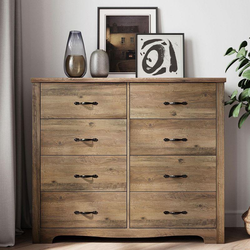 Modern Dresser for Bedroom, 5–8 Drawer Storage Chest with Sleek Design Brown 8 Drawers