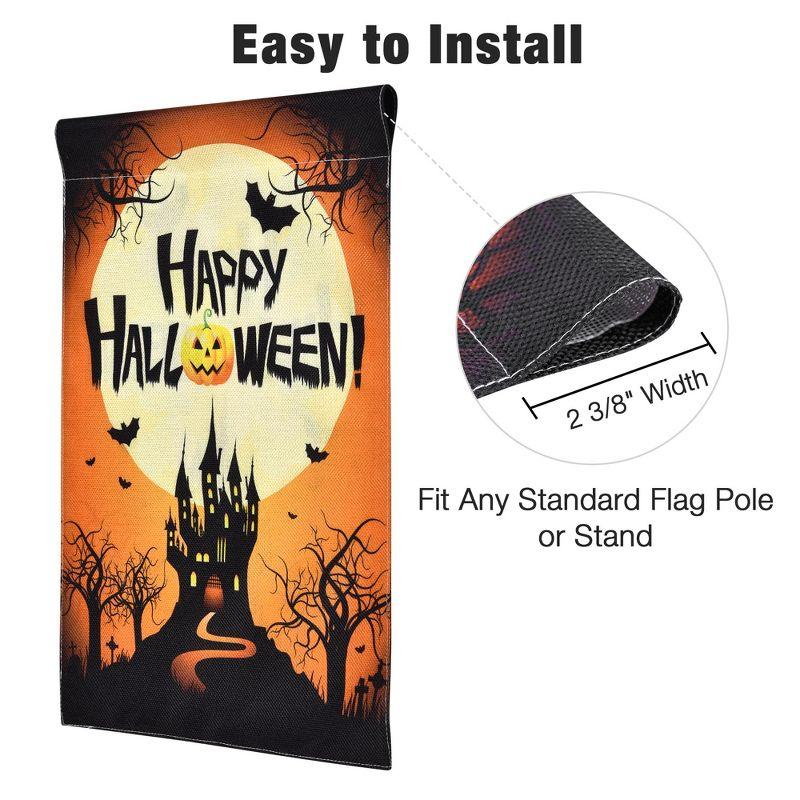 Yescom 12"x18" Halloween Garden Flag Castle Bat Pumpkin Jack O Lantern Party Decoration 2024 Orange