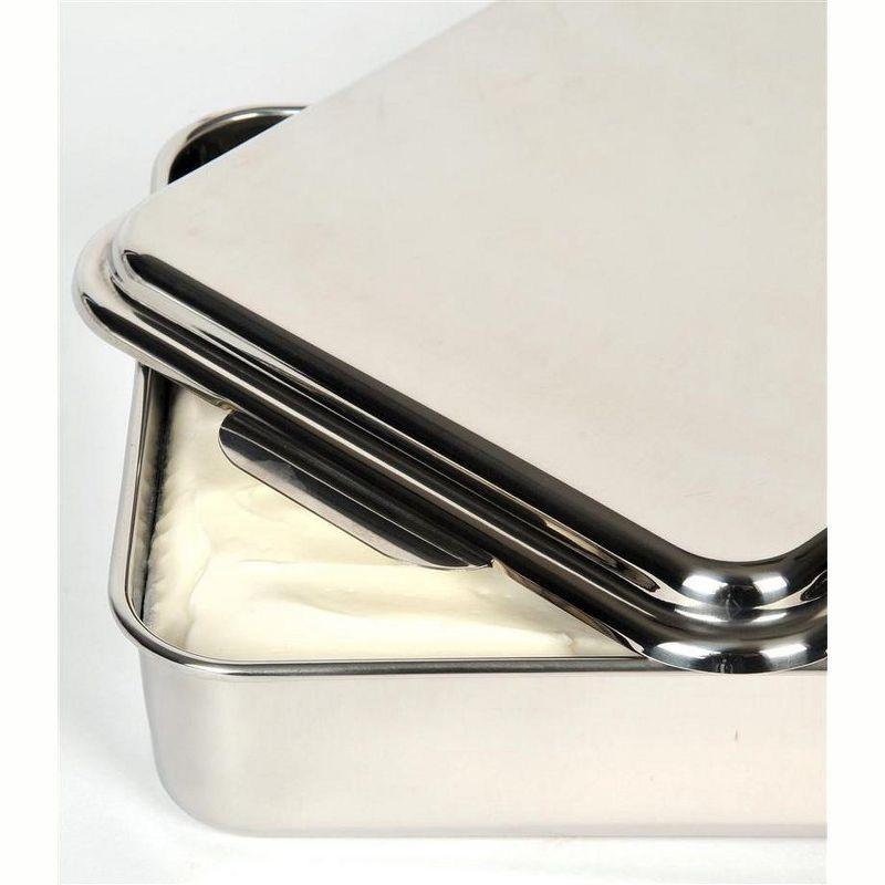 Heavy-Duty Stainless Steel Cake Pan with Snap-On Lid