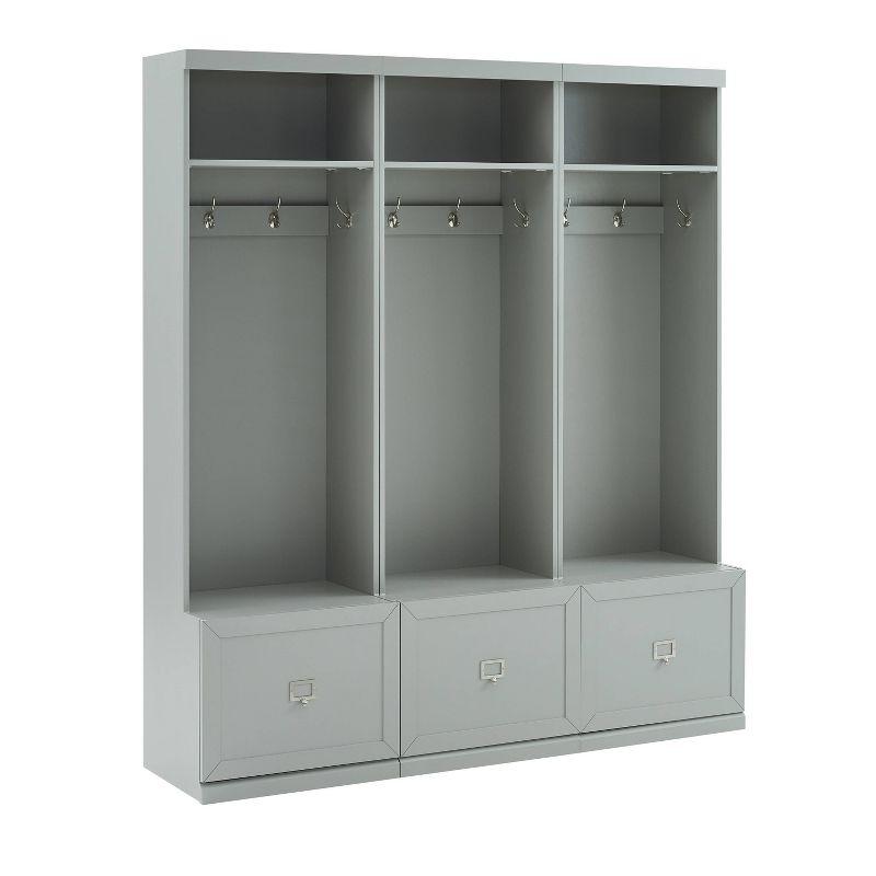 Harper Gray 3-Piece Hall Tree Entryway Set with Storage Drawers