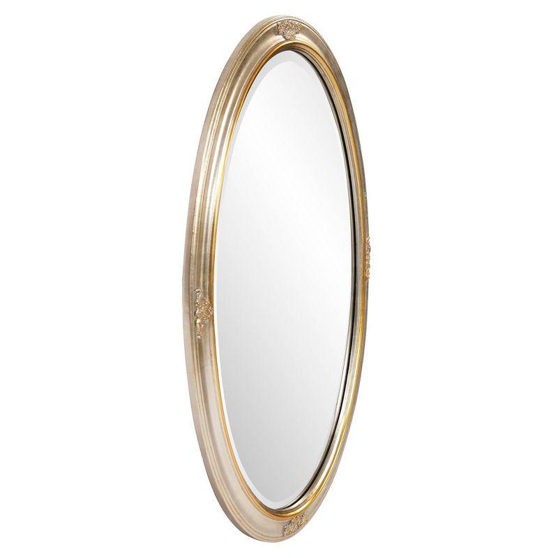 Howard Elliott Carlton Gold Wood Framed Oval Wall Mirror: Modern Style, No Assembly, Wall Mount