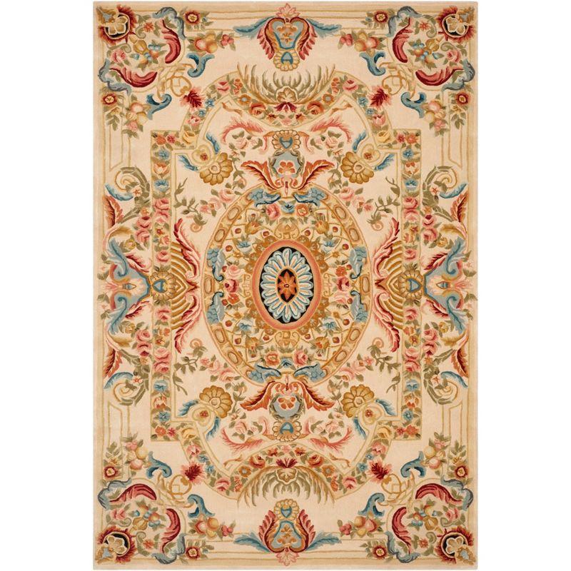 Regal Elegance Sage & Beige Hand-Tufted Wool Area Rug - 6' x 9'