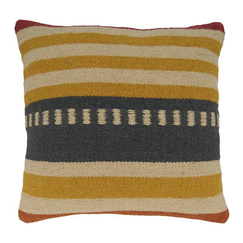 Kilim 20" Square Multicolor Cotton Throw Pillow