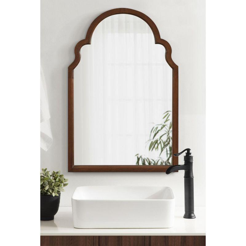 Kate and Laurel Hogan Wood Arch Mirror, 24x36, Walnut Brown