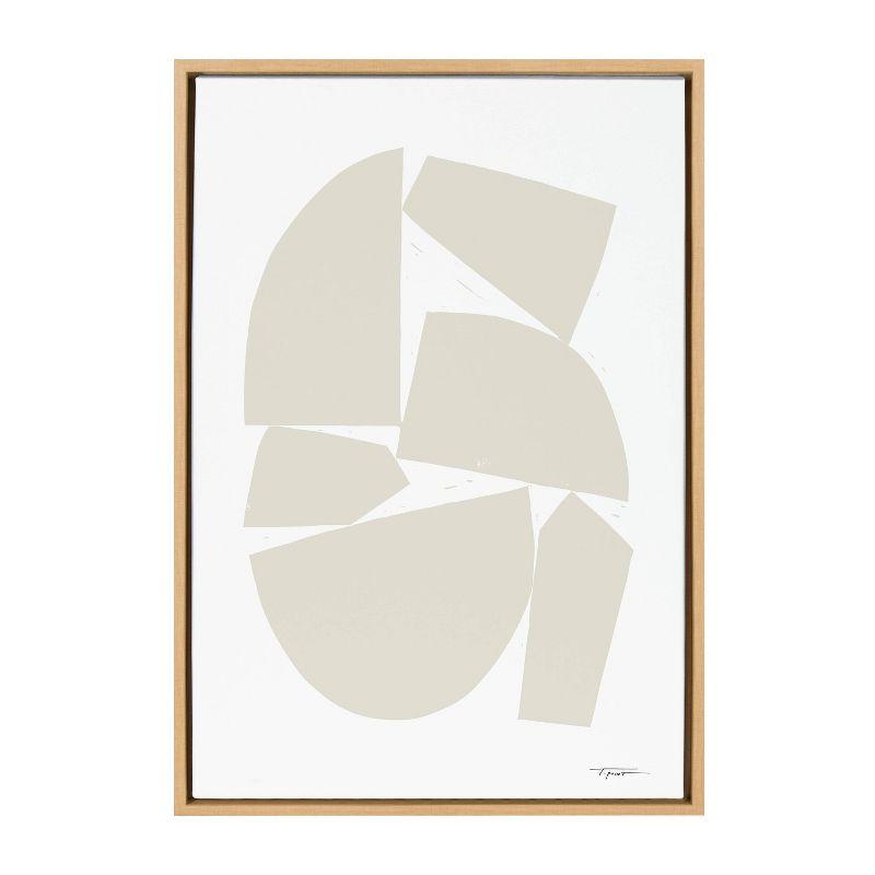 Neutral Abstract Canvas Print with Natural Frame, 36" x 27"