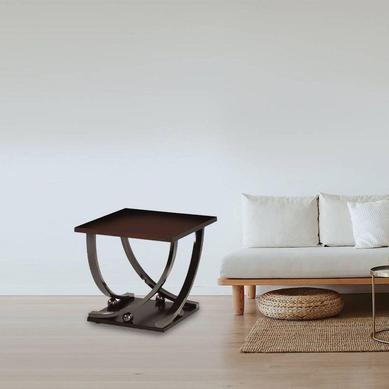 ACME Isiah End Table in Black Nickel 80357