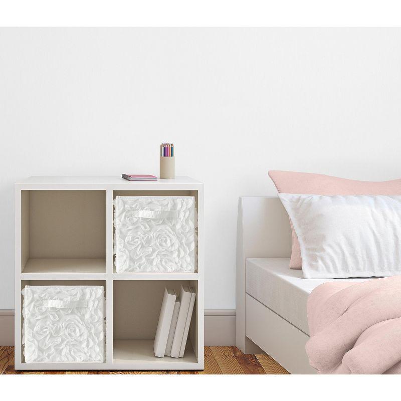 Sweet Jojo Designs Rose Lace Fabric Storage Bin (Set of 2)
