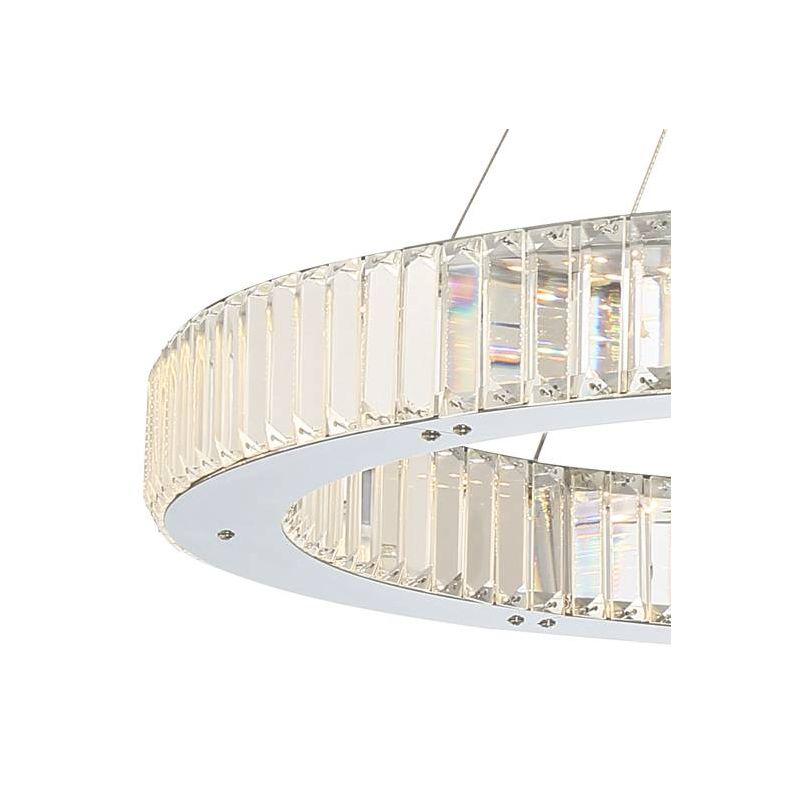 Possini Euro Design Vesta Chrome Pendant Chandelier 35 1/2" Wide Modern LED Ring Crystal Glass Fixture for Dining Room Foyer Kitchen Island Entryway