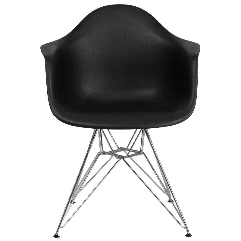 Flash Furniture Alonza Series Plastic Chair with Arms and Chrome Base