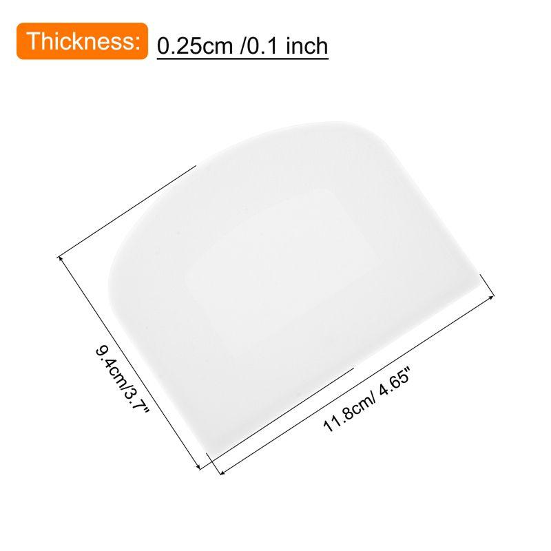 Unique Bargains Kitchen Flexible Plastic Baking Cake Scraper Dough Cutter 4.65x3.7 Inch White 12 Pcs
