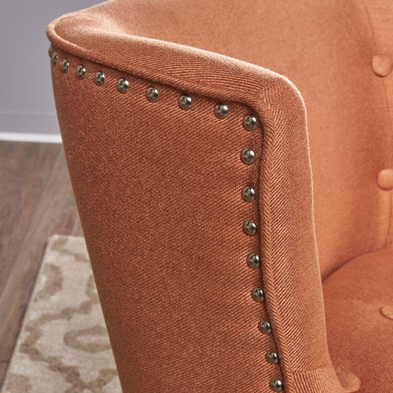 Adelina Occasional Chair - Orange - Christopher Knight Home: Upholstered Vanity Slipper Seat, Polyester Fabric